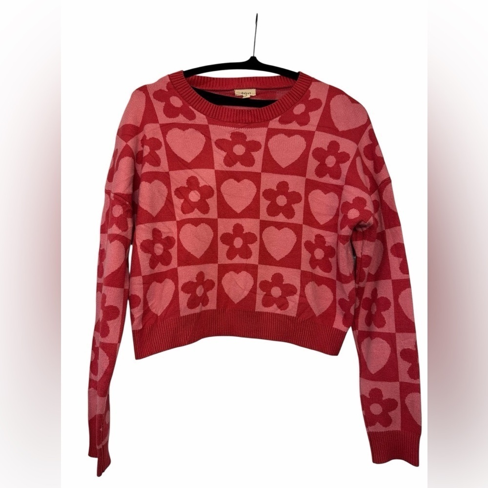 Debut Crewneck Checkerboard Sweater